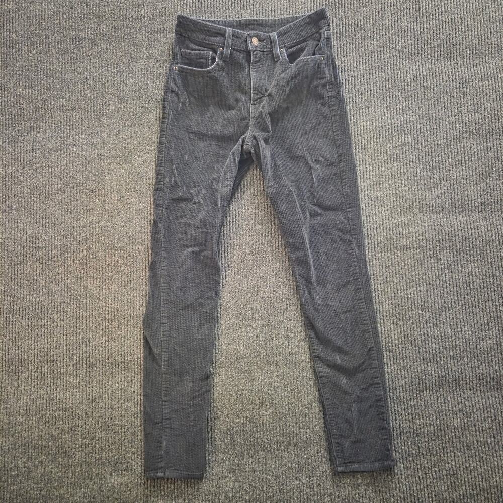 Levi's W28 L30 Black Corduroy Skinny Jeans Black Velvet